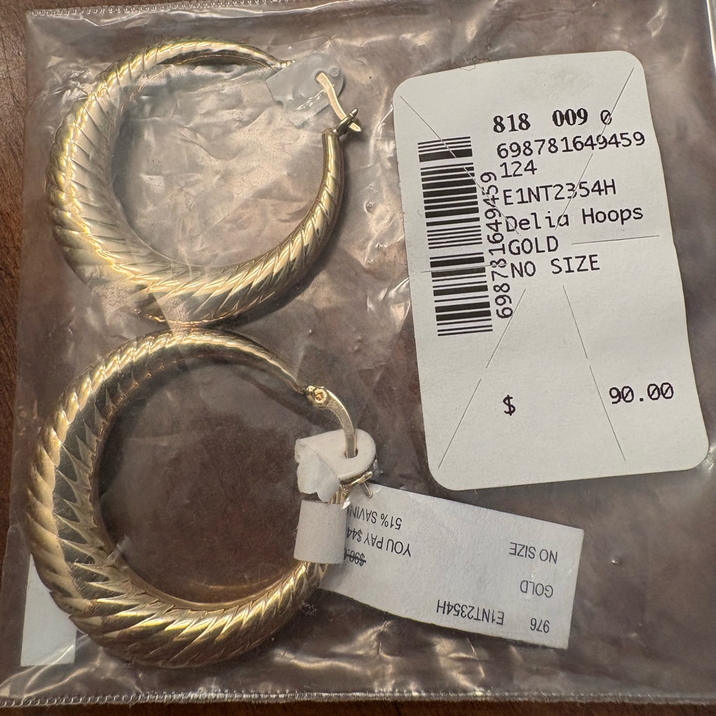 Delia*S Twisted Gold Hoop Earrings